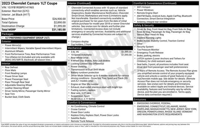 2023 Chevrolet Camaro 1LT Raleigh NC