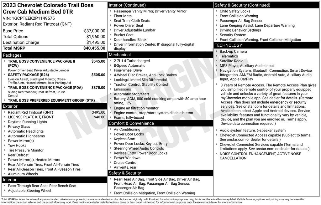 2023 Chevrolet Colorado Trail Boss OR