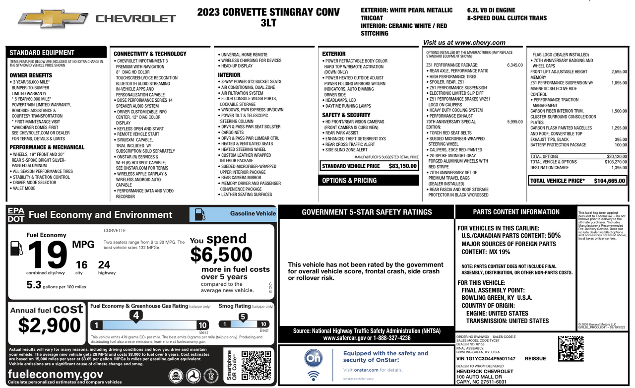 2023 Chevrolet Corvette 3LT Knoxville TN