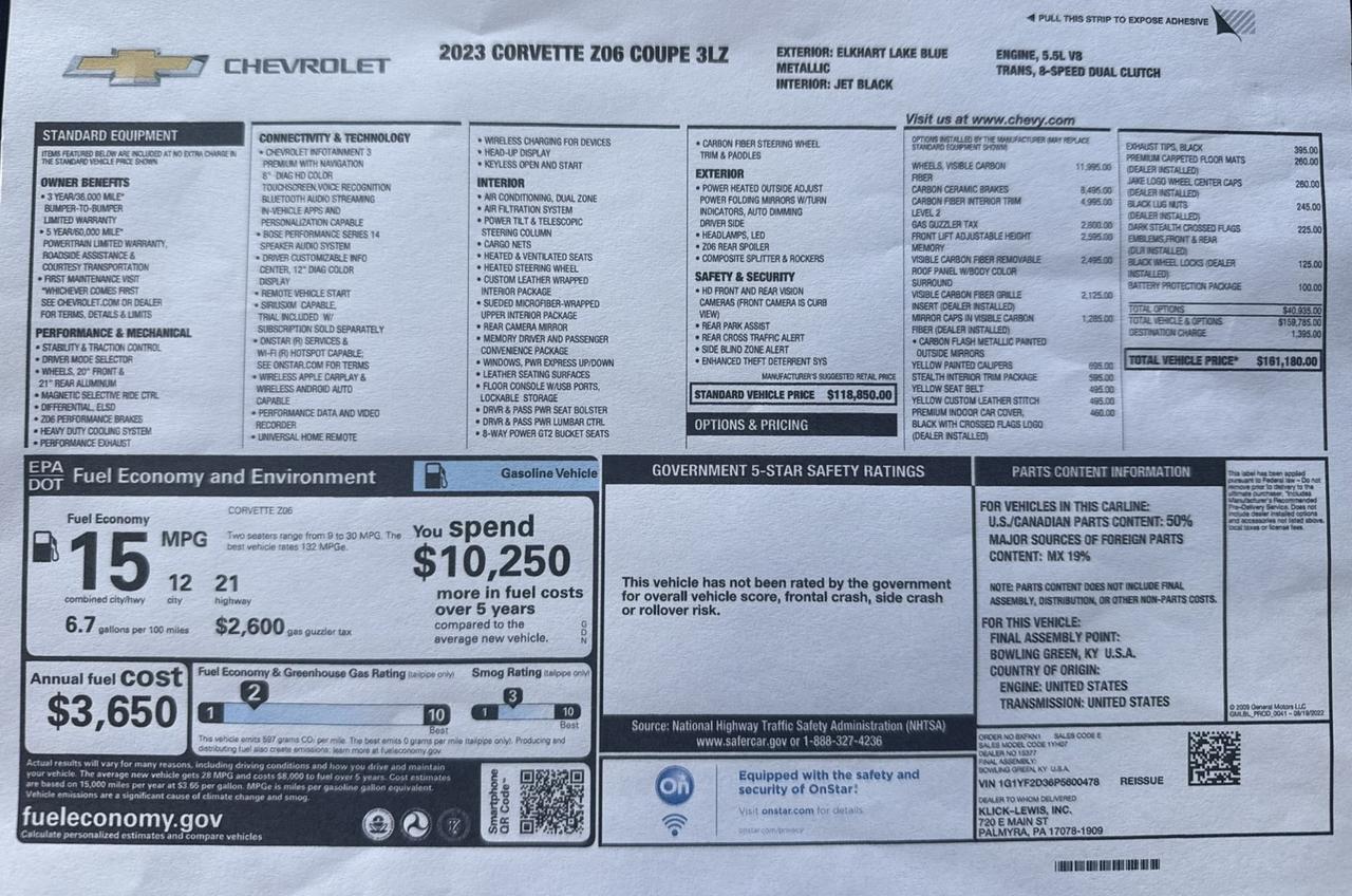 2023 Chevrolet Corvette 3LZ Anaheim Hills CA