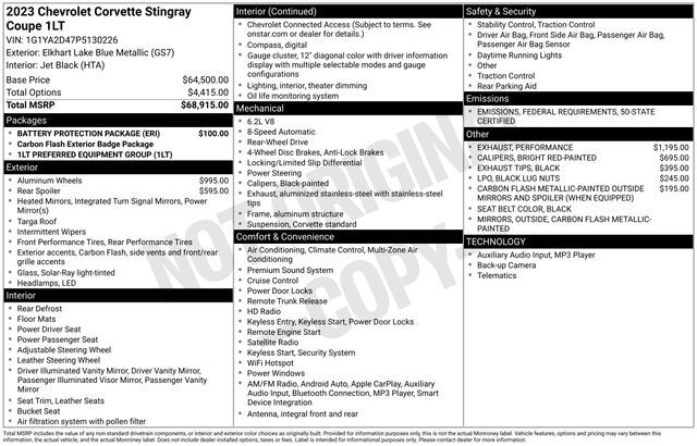 2023 Chevrolet Corvette Stingray Raleigh NC