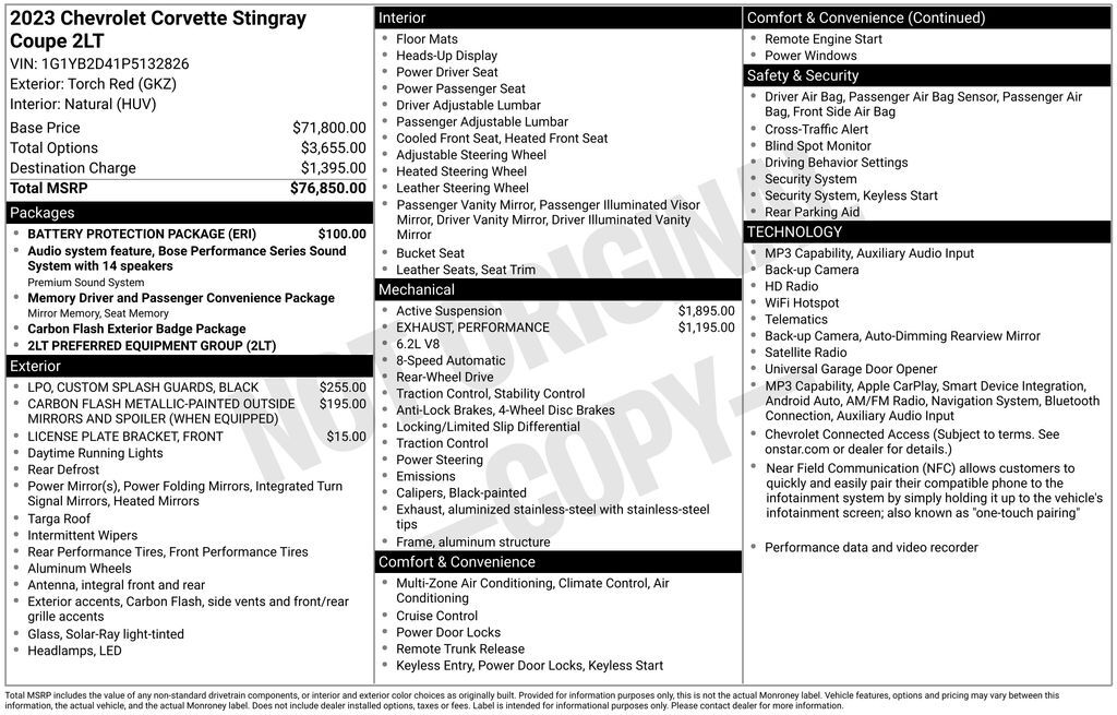 2023 Chevrolet Corvette Stingray