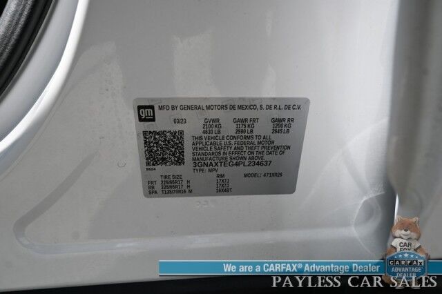 2023 Chevrolet Equinox LT / AWD / Premium Cloth Seats / Lane Departure & Blind Spot Alert / Apple CarPlay & Android Auto / USB & Aux Input / Back Up Camera / Keyless Entry & Start / Forward Collision Alert / 30MPG / 1-Owner Anchorage AK