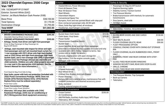 2023 Chevrolet Express 2500 Work Van Raleigh NC