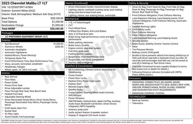2023 Chevrolet Malibu LT Raleigh NC
