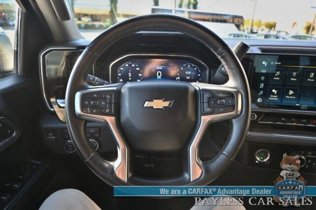 2023 Chevrolet Silverado 1500 LT / 4X4 / Crew Cab / Auto Start / Power Heated Seats / Heated Steering Wheel / Seats 6 / Lane Departure & Forward Collision Alert / Apple CarPlay & Android Auto / Back Up Camera / Bed Liner / Tow Pkg / 1-Owner Anchorage AK