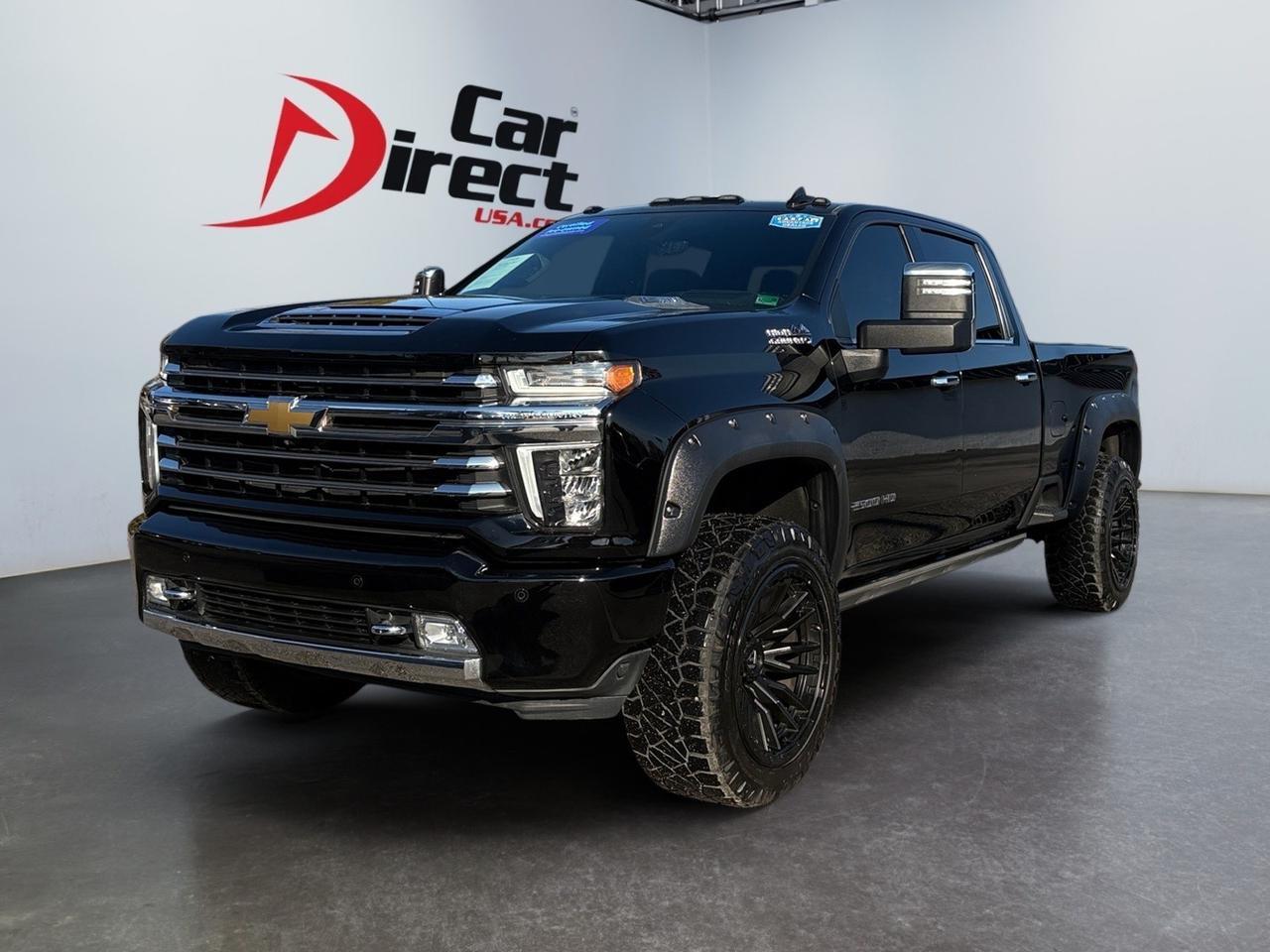 2023 Chevrolet Silverado 2500HD High Country DURAMAX DIESEL, LIFTED, CUSTOM FUEL WHEELS, POWER RUNNING BOARDS, FENDER FLARES, GOOSENECK/5TH WHEEL TOW PACKAGE, LANE CHANGE ALERT, HEADS-UP DISPLAY, SUNROOF, HEATED & COOLING SEATS, APPLE CARPLAY/ANDROID AUTO, POWER TAILGATE, ONLY 1 OW