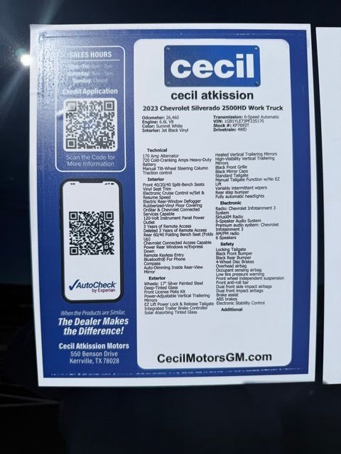 2023 Chevrolet Silverado 2500HD Work Truck Kerrville TX