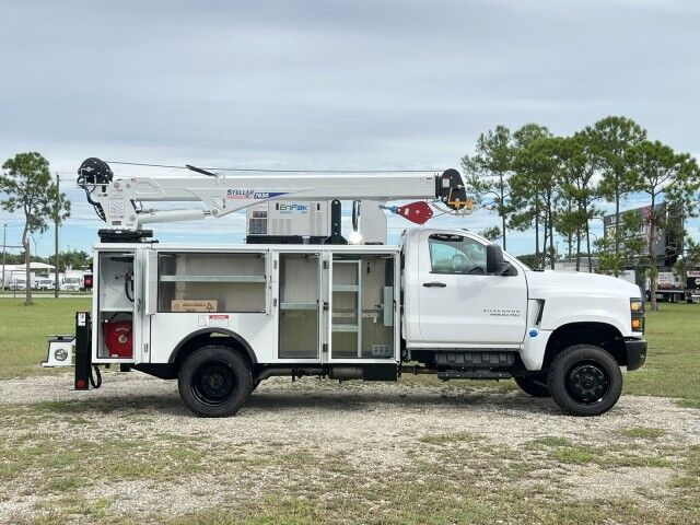2023 Chevrolet Silverado 6500 HD 4x4 Utility Service Truck with Stellar Telescopic Crane 7630