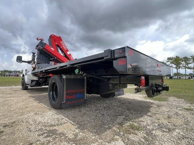 2023 Chevrolet Silverado 6500 HD Steel Flatbed Truck with FASSI F85 Active Knuckle Boom Crane Homestead FL