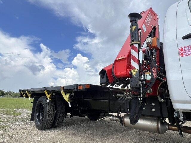 2023 Chevrolet Silverado 6500 HD Steel Flatbed Truck with FASSI F85 Active Knuckle Boom Crane Homestead FL