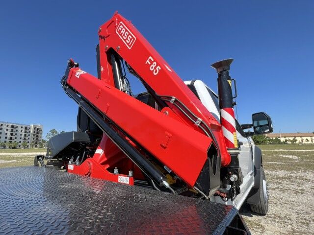 2023 Chevrolet Silverado 6500 HD Steel Flatbed Truck with FASSI F85 Active Knuckle Boom Crane Miami FL