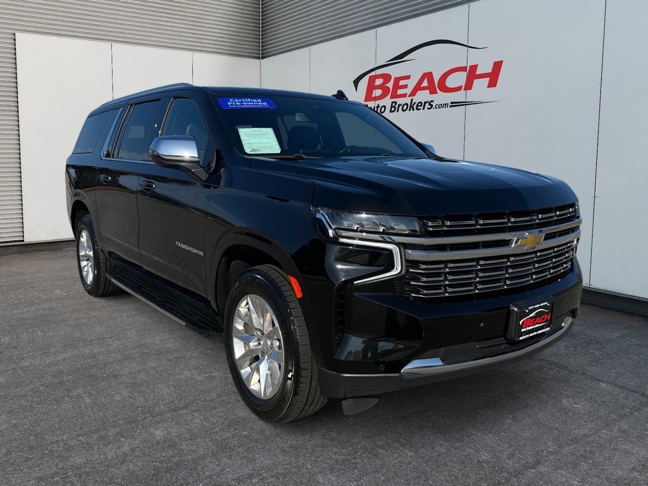 2023 Chevrolet Suburban Premier, APPLE CARPLAY/ANDROID AUTO, HEATED/VENTILATED SEATS, HEATED 2ND ROW, POWERED 3RD ROW, BOSE SPEAKERS, WIFI, LANE KEEP ASSIST, BACKUP CAMERA, CLEAN CARFAX, ONLY 1 OWNER, THIS SUV IS PERFECT FOR THE WHOLE FAMILY!