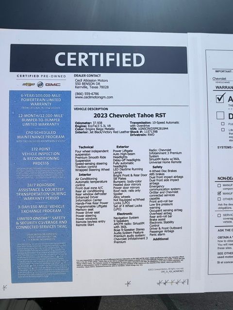 2023 Chevrolet Tahoe RST Kerrville TX