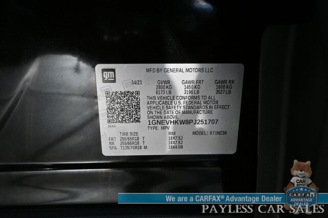 2023 Chevrolet Traverse LT / AWD / Auto Start / Power & Heated Leather Seats / Heated Steering Wheel / Lane Departure & Blind Spot / Rear Captain Chairs / 3rd Row / Apple CarPlay & Android Auto / Back Up Camera / 1-Owner Anchorage AK