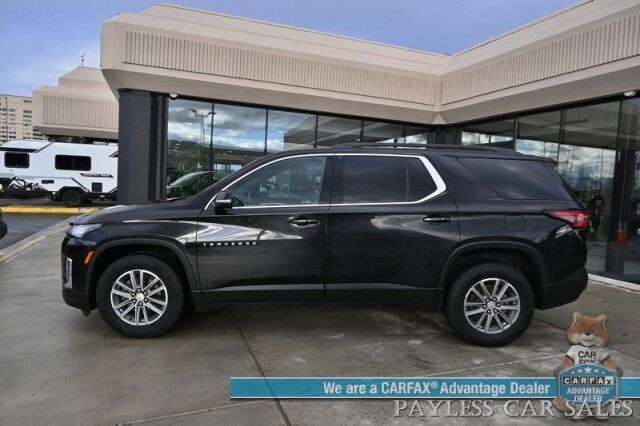 2023 Chevrolet Traverse LT / AWD / Auto Start / Power & Heated Leather Seats / Heated Steering Wheel / Lane Departure & Blind Spot / Rear Captain Chairs / 3rd Row / Apple CarPlay & Android Auto / Back Up Camera / 1-Owner Anchorage AK