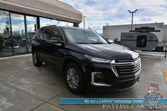 2023 Chevrolet Traverse LT / AWD / Auto Start / Power & Heated Leather Seats / Heated Steering Wheel / Lane Departure & Blind Spot / Rear Captain Chairs / 3rd Row / Apple CarPlay & Android Auto / Back Up Camera / 1-Owner Anchorage AK