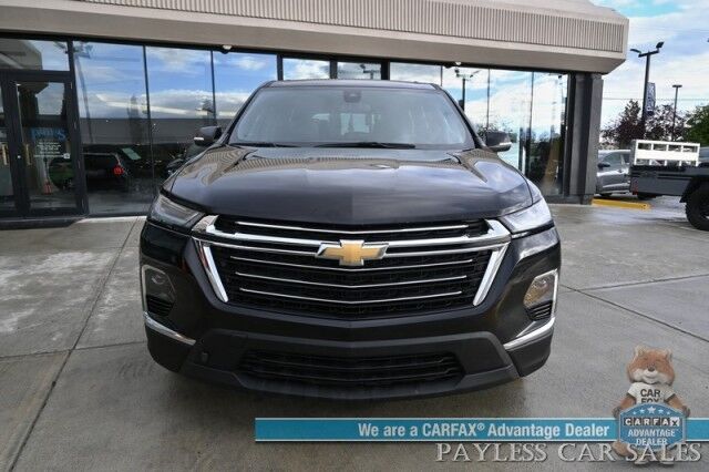 2023 Chevrolet Traverse LT / AWD / Auto Start / Power & Heated Leather Seats / Heated Steering Wheel / Lane Departure & Blind Spot / Rear Captain Chairs / 3rd Row / Apple CarPlay & Android Auto / Back Up Camera / 1-Owner Anchorage AK