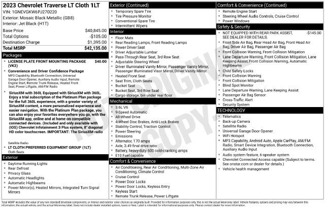 2023 Chevrolet Traverse LT Raleigh NC