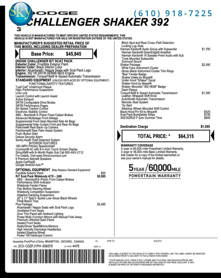 2023 Dodge Challenger R/T Scat Pack Widebody