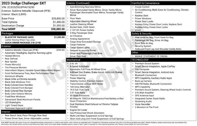 2023 Dodge Challenger SXT Raleigh NC