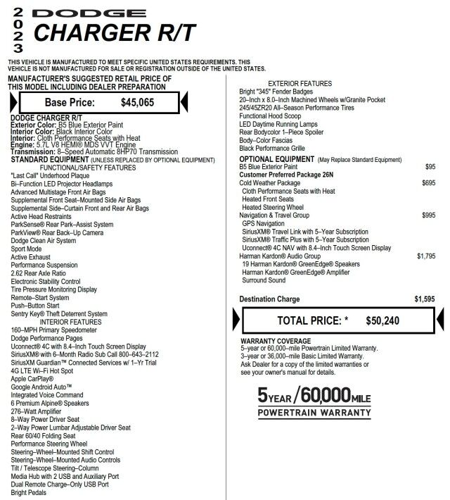 2023 Dodge Charger R/T / Harman Kardon Audio / Heated Seats / 5.7L V8! High Point NC