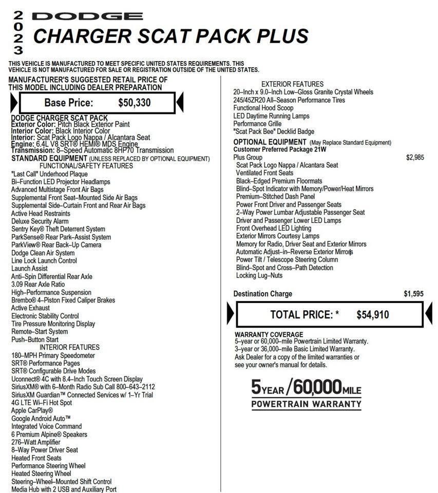 2023 Dodge Charger Scat Pack / Plus Group / 6.4L V8 SRT Hemi! Lincolnton NC