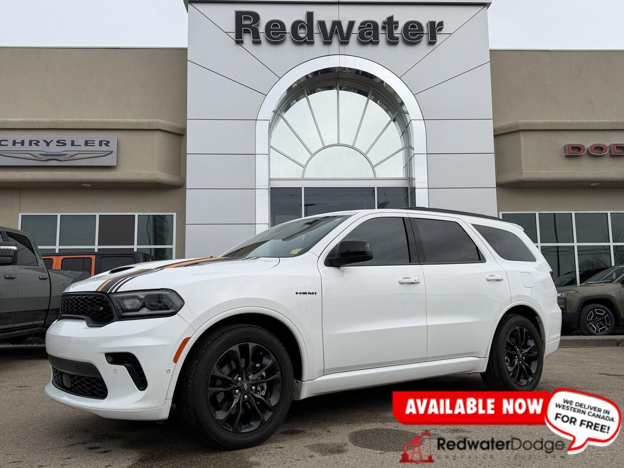 2023 Dodge Durango R/T Hemi Orange AWD | Low KMs | V8 | 6 Passenger | Sunroof | NAV | Heated Vented Seats