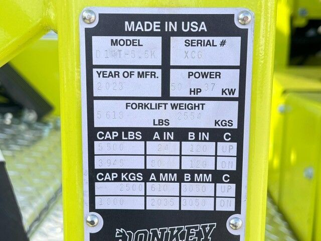 2023 Donkey 5.5K Series 5,500 lbs. capacity Truck Mounted Forklift Miami FL