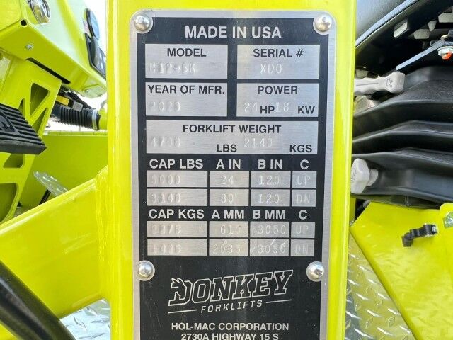 2023 Donkey 5K Series 5,000 lbs. capacity Truck Mounted Forklift