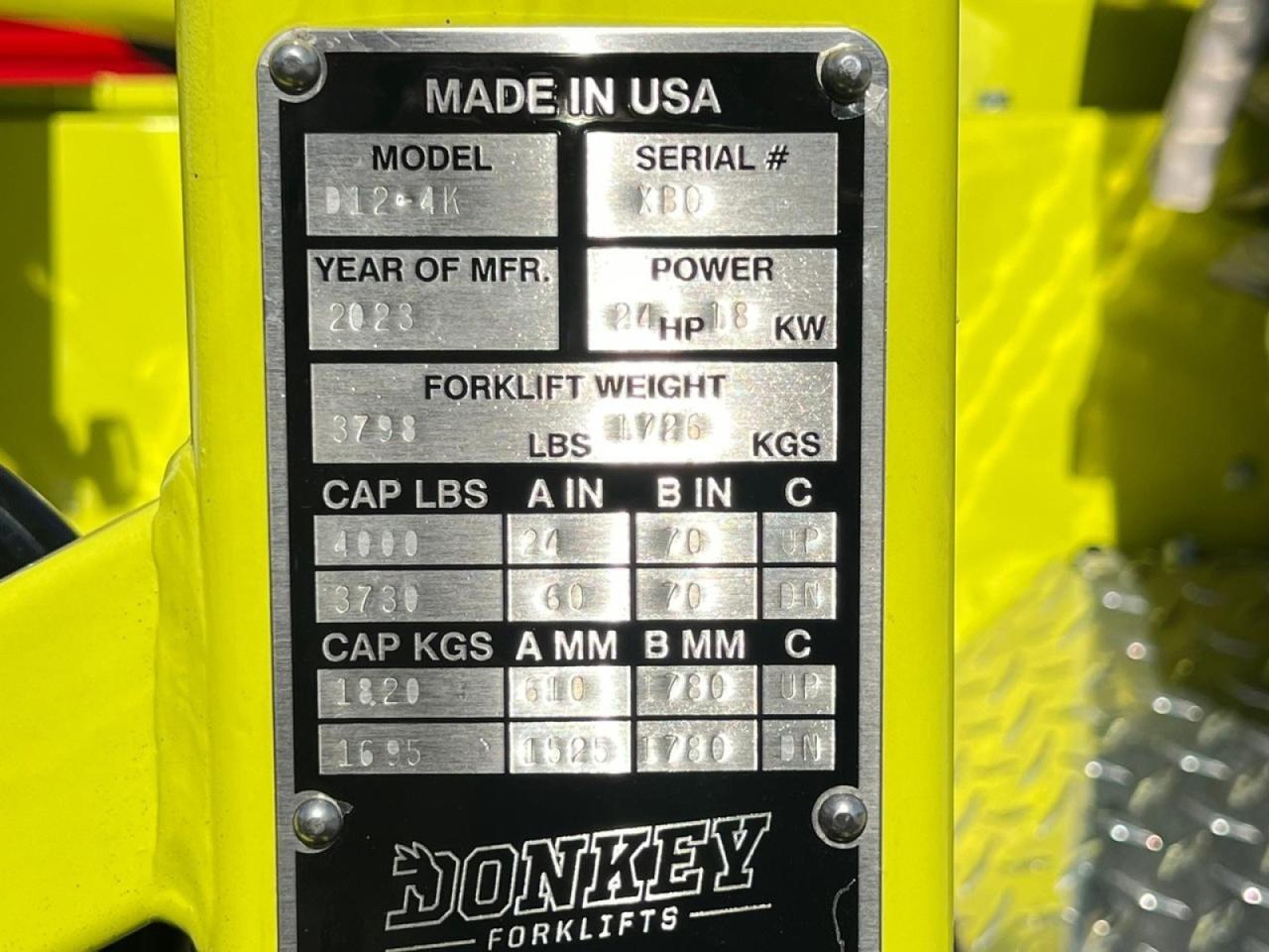 2023 Donkey Donkey 4K Series 4,000 lbs. capacity Truck Mounted Forklift Tampa FL