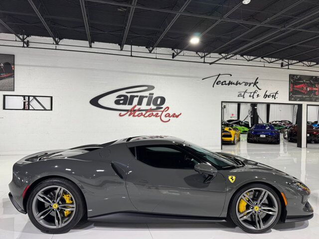2023 Ferrari 296 GTB Grigio Scuro paint, front lifter, matte grey wheels, carplay, surround view, interior carbon & MORE! Fort Lauderdale FL