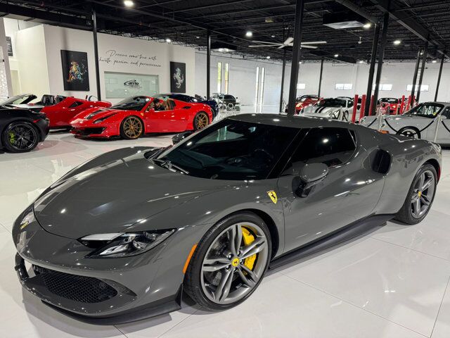 2023 Ferrari 296 GTB Grigio Scuro paint, front lifter, matte grey wheels, carplay, surround view, interior carbon & MORE! Fort Lauderdale FL
