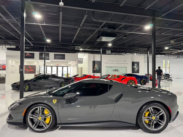 2023 Ferrari 296 GTB Grigio Scuro paint, front lifter, matte grey wheels, carplay, surround view, interior carbon & MORE! Fort Lauderdale FL