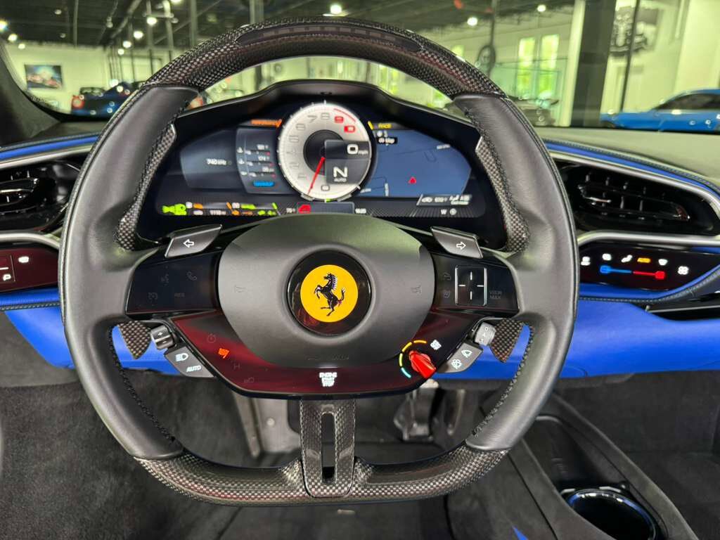 2023 Ferrari 296 GTB Nero B/B paint, Livrea Azzurro Dino, Extra-Range Azzurro interior, carbon galore AND MORE!!! Fort Lauderdale FL