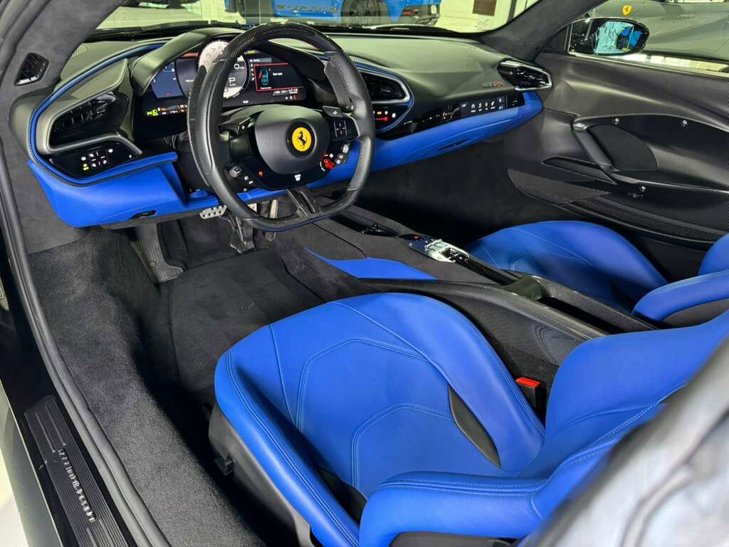 2023 Ferrari 296 GTB Nero B/B paint, Livrea Azzurro Dino, Extra-Range Azzurro interior, carbon galore AND MORE!!! Fort Lauderdale FL