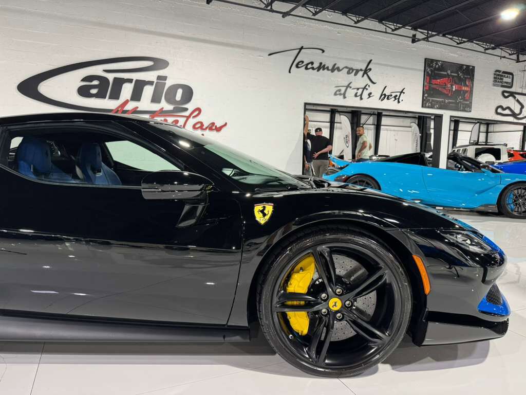 2023 Ferrari 296 GTB Nero B/B paint, Livrea Azzurro Dino, Extra-Range Azzurro interior, carbon galore AND MORE!!! Fort Lauderdale FL
