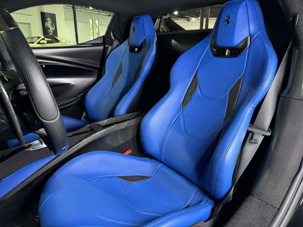 2023 Ferrari 296 GTB Nero B/B paint, Livrea Azzurro Dino, Extra-Range Azzurro interior, carbon galore AND MORE!!! Fort Lauderdale FL