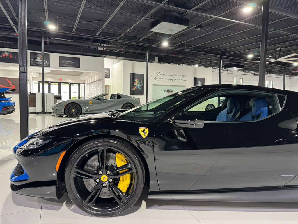 2023 Ferrari 296 GTB Nero B/B paint, Livrea Azzurro Dino, Extra-Range Azzurro interior, carbon galore AND MORE!!! Fort Lauderdale FL