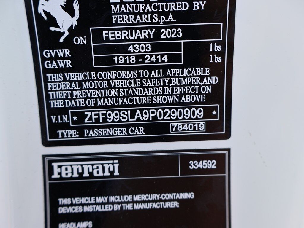 2023 Ferrari 296 GTB Rosso San Clemente CA