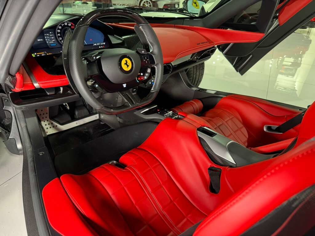 2023 Ferrari Daytona SP3 Bianco Italia paint, Livrea Bianco Cervino, Rosso Ferrari interior, airbrushed shield AND MUCH MORE! Fort Lauderdale FL