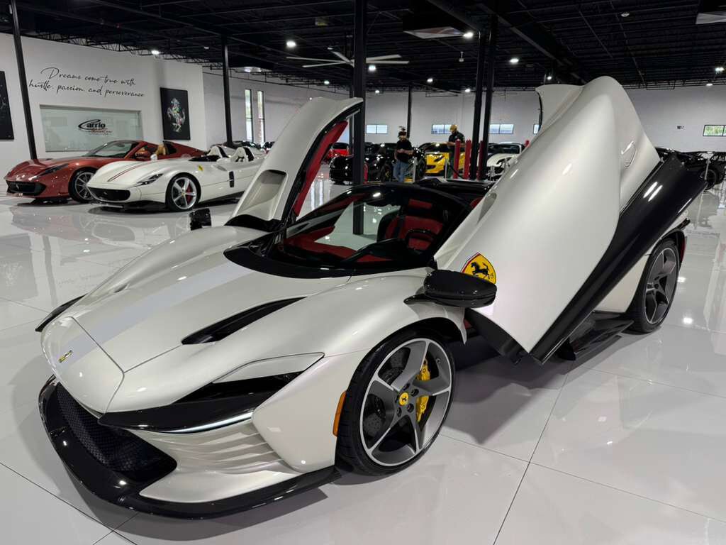 2023 Ferrari Daytona SP3 Bianco Italia paint, Livrea Bianco Cervino, Rosso Ferrari interior, airbrushed shield AND MUCH MORE! Fort Lauderdale FL