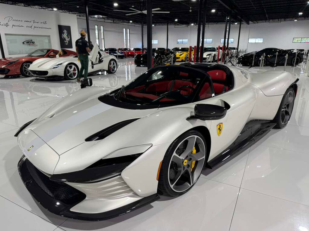 2023 Ferrari Daytona SP3 Bianco Italia paint, Livrea Bianco Cervino, Rosso Ferrari interior, airbrushed shield AND MUCH MORE!