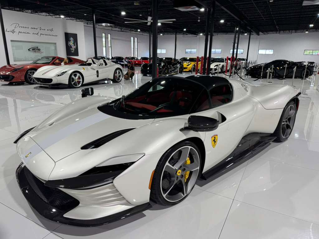 2023 Ferrari Daytona SP3 Bianco Italia paint, Livrea Bianco Cervino, Rosso Ferrari interior, airbrushed shield AND MUCH MORE! Fort Lauderdale FL