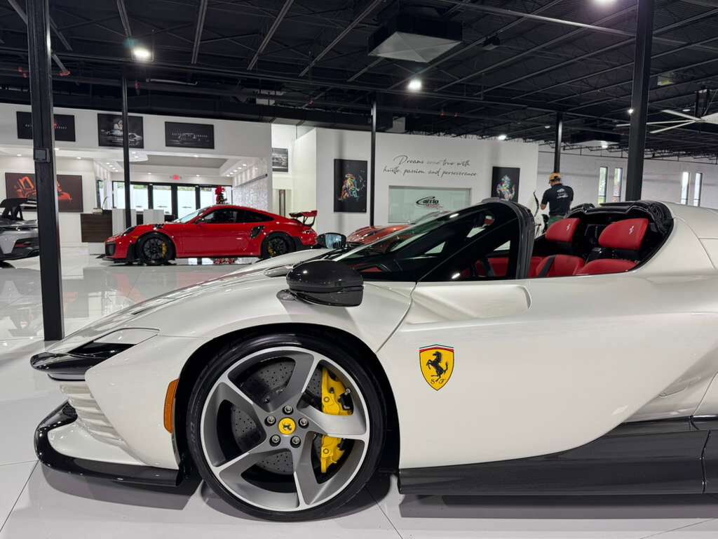 2023 Ferrari Daytona SP3 Bianco Italia paint, Livrea Bianco Cervino, Rosso Ferrari interior, airbrushed shield AND MUCH MORE! Fort Lauderdale FL