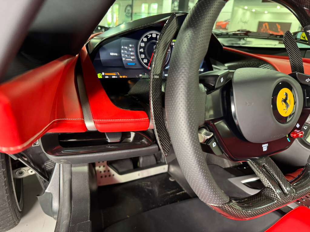 2023 Ferrari Daytona SP3 Bianco Italia paint, Livrea Bianco Cervino, Rosso Ferrari interior, airbrushed shield AND MUCH MORE! Fort Lauderdale FL