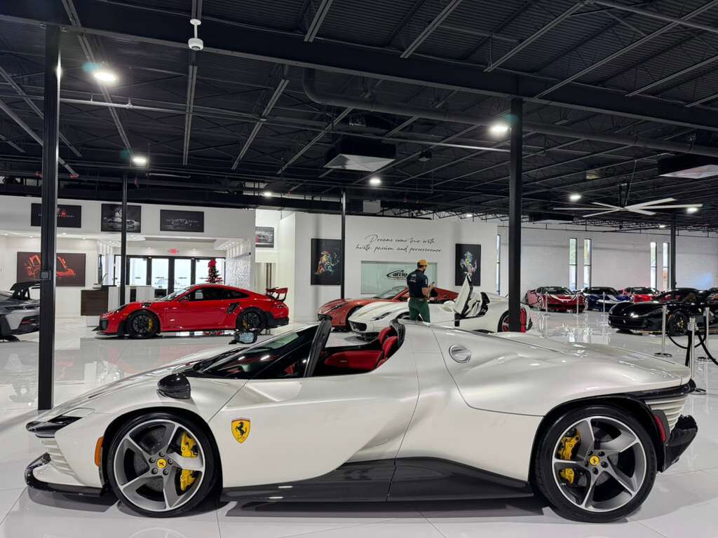 2023 Ferrari Daytona SP3 Bianco Italia paint, Livrea Bianco Cervino, Rosso Ferrari interior, airbrushed shield AND MUCH MORE! Fort Lauderdale FL