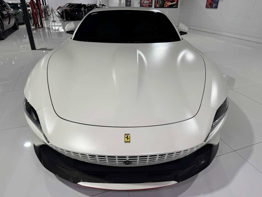 2023 Ferrari Roma Bianco Avus paint, two-tone leather interior, full electric seats, front driving camera & MUCH MORE!