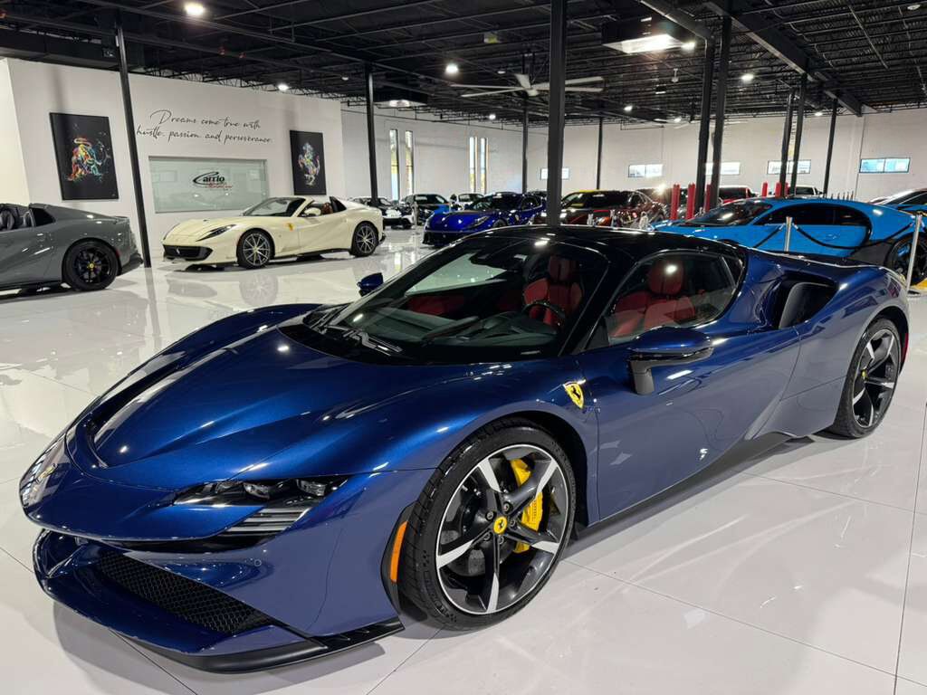 2023 Ferrari SF90 Spider Blu Tour De France paint, carbon racing seats, suspension lifter, JBL audio AND MUCH MORE!! Fort Lauderdale FL