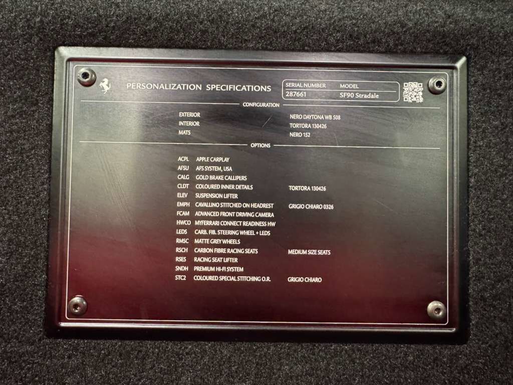 2023 Ferrari SF90 Stradale Nero Daytona paint,gold calipers,front driving camera/lifter,JBL audio,carbon racing seats AND MORE! Fort Lauderdale FL